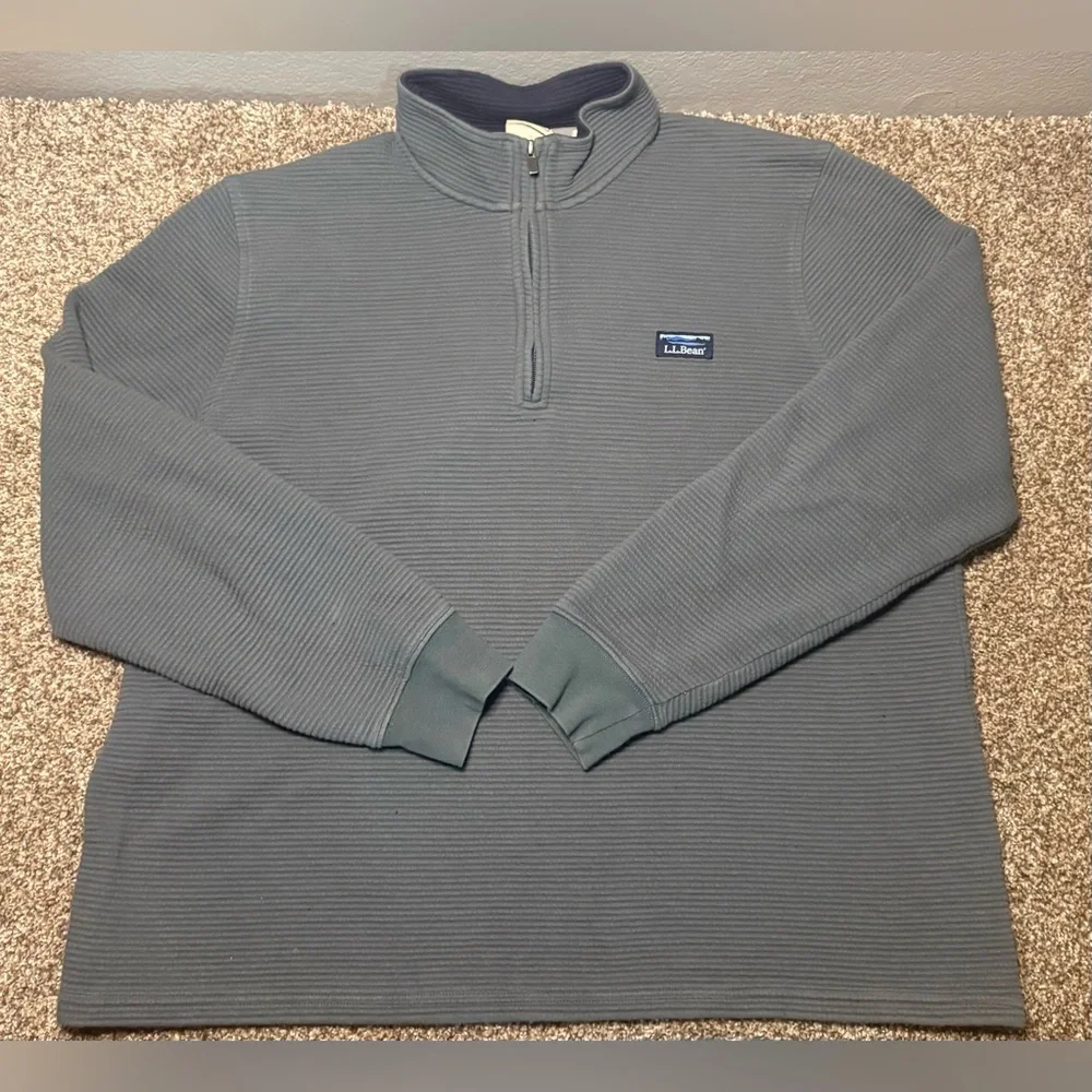 L.L. Bean Men's Charcoal Zip-Up Sweater - Picture 2 of 10